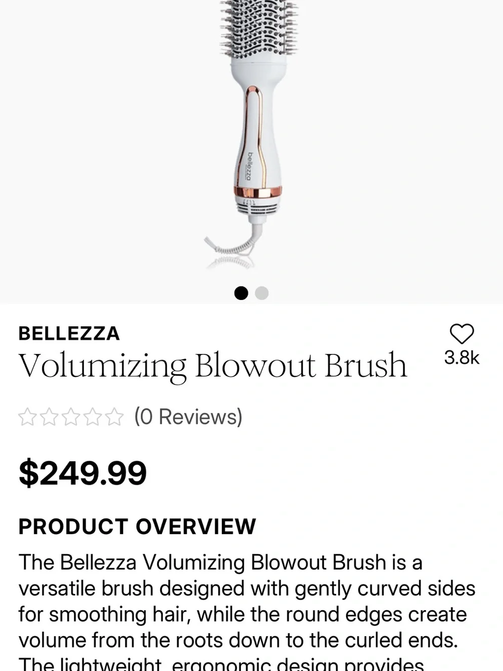 Bellezza Volumizing Blowout Brush - White & Rose Gold